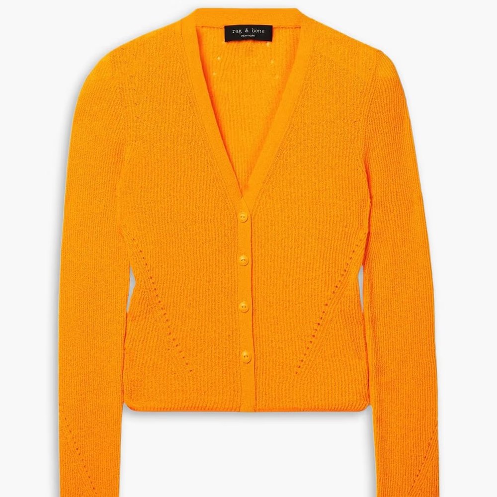 Rag & Bone orange Soleil cardigan, size M
